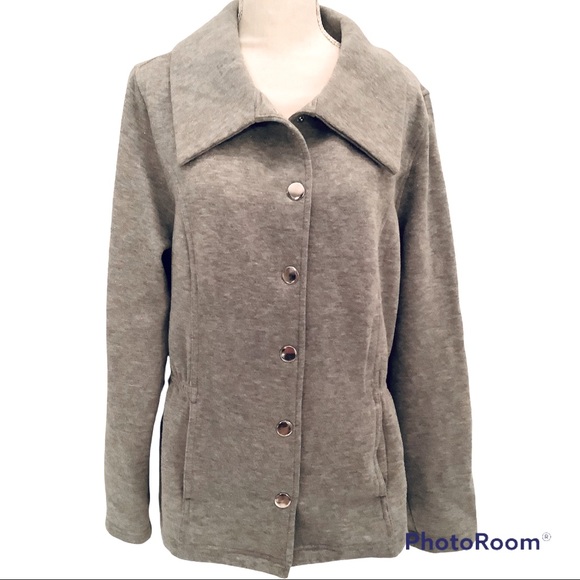 Laura Ashley Jackets & Blazers - Laura Ashley Gray Silver Sparkle Sweatshirt Jacket.